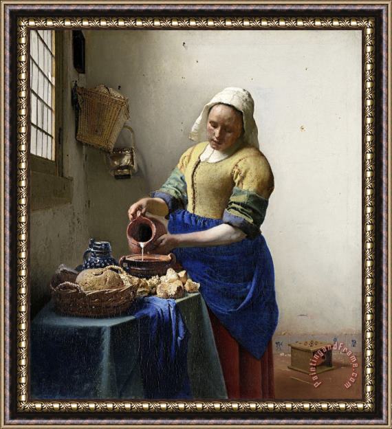 Johannes Vermeer The Kitchen Maid Framed Painting