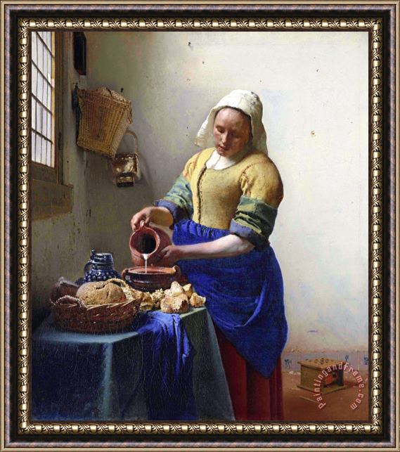 Johannes Vermeer The Milkmaid Framed Print