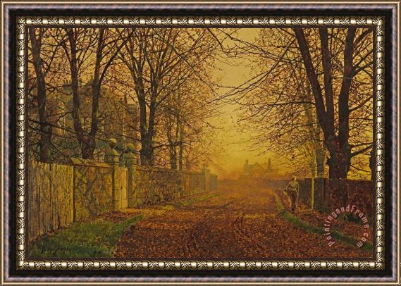 John Atkinson Grimshaw A Golden Shower Framed Print