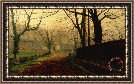 John Atkinson Grimshaw Autumn Sunshine Stapleton Parknear Pontefract Framed Painting