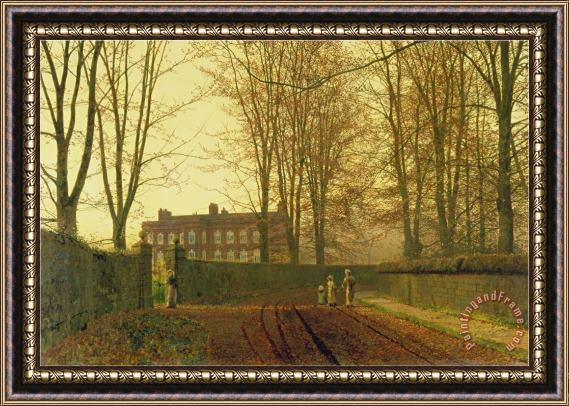 John Atkinson Grimshaw Going to Church in Autumn 1888 Framed Painting