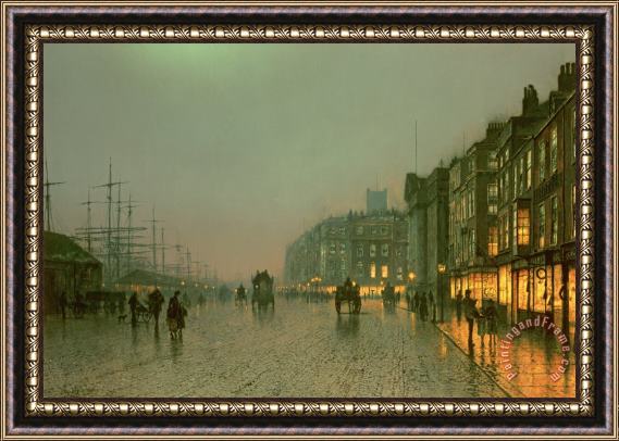 John Atkinson Grimshaw Liverpool Docks from Wapping Framed Painting