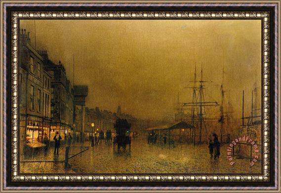 John Atkinson Grimshaw Salthouse Dock, Liverpool Framed Print