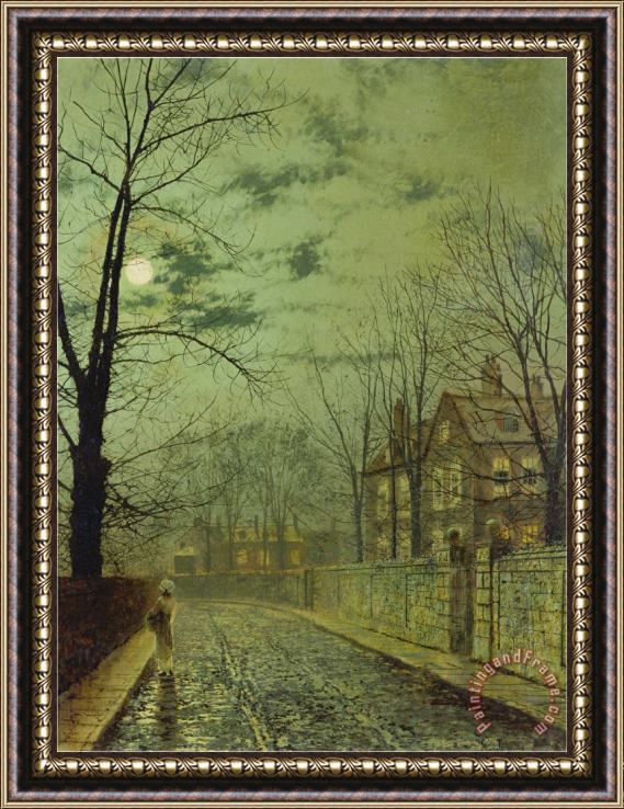 John Atkinson Grimshaw Suburban Street by Moonshine Framed Print