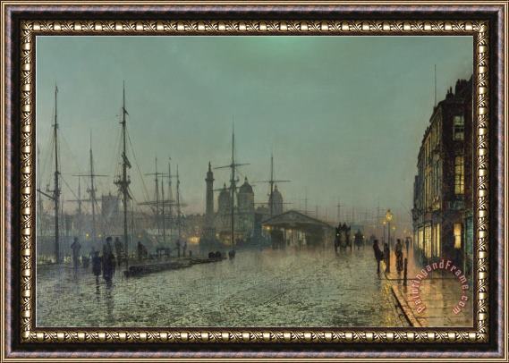 John Atkinson Grimshaw The Hull Docks by Night Framed Painting