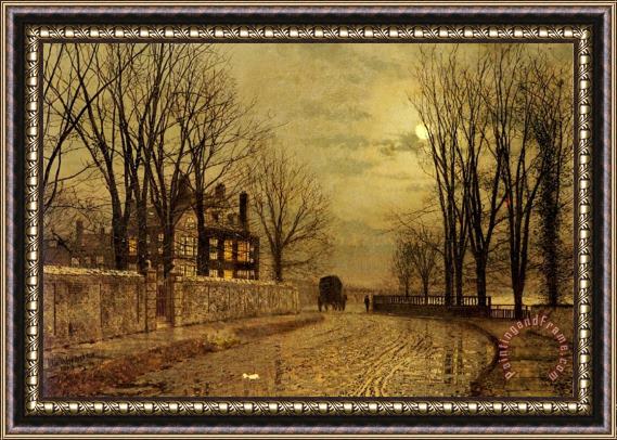 John Atkinson Grimshaw The Turn Of The Road Framed Painting