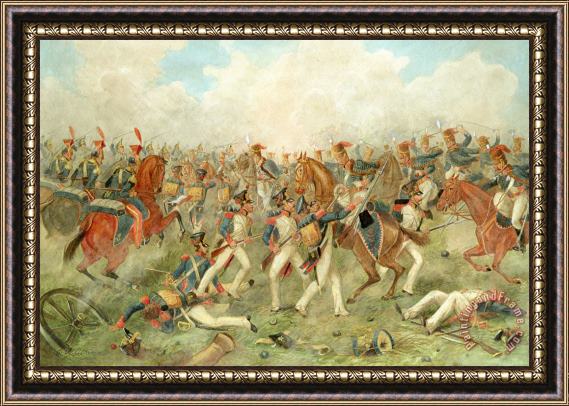 John Augustus Atkinson The Battle of Vitoria June 21st 1813 Framed Painting