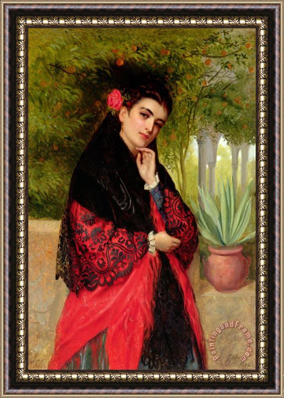 John-Bagnold Burgess A Spanish Beauty Framed Painting