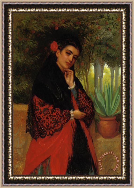 John-Bagnold Burgess Spanish Beauty Framed Painting