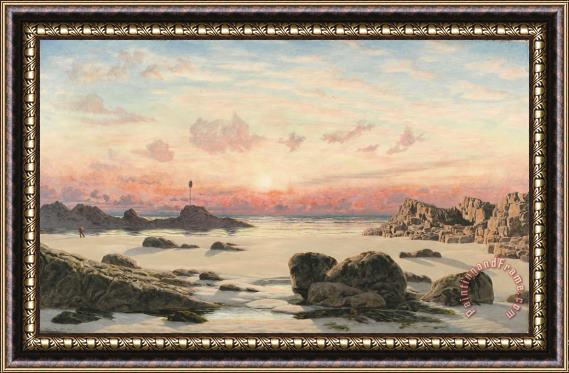 John Brett Bude Sands at Sunset Framed Painting