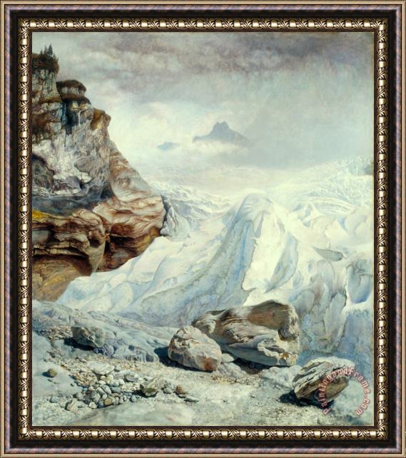 John Brett Glacier of Rosenlaui Framed Painting