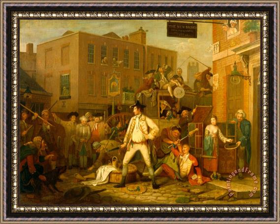 John Collet Scene in a London Street Framed Painting
