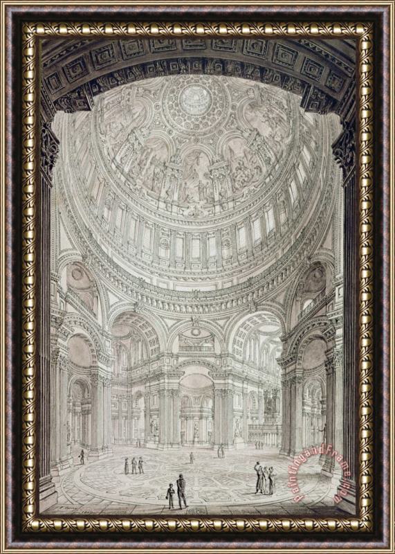 John Coney Interior of Saint Pauls Cathedral Framed Painting