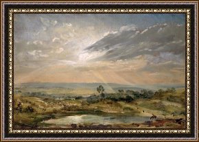 A Pond in The Morvan Framed Prints - Branch Hill Pond Hampstead by John Constable