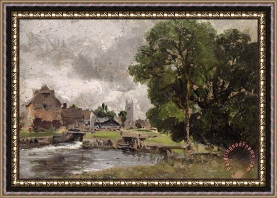 John Constable Dedham Lock and Mill Framed Painting