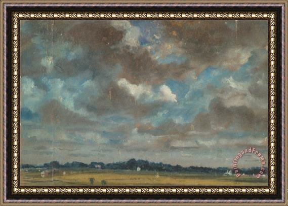 John Constable Extensive Landscape with Grey Clouds Framed Painting
