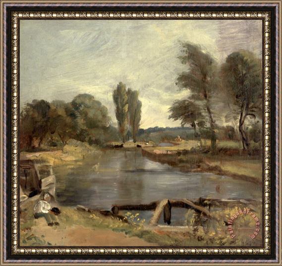John Constable Flatford Lock Framed Painting