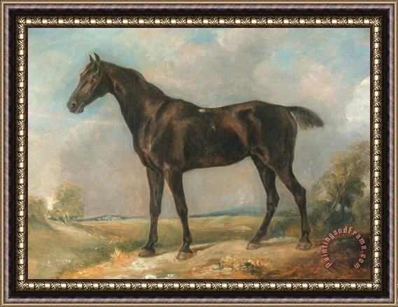 John Constable Golding Constable's Black Riding Horse Framed Painting
