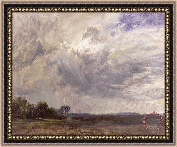 John Constable  Landscape with Grey Windy Sky Framed Painting
