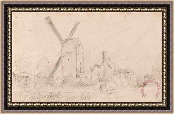 John Constable Landscape with Windmill Framed Painting