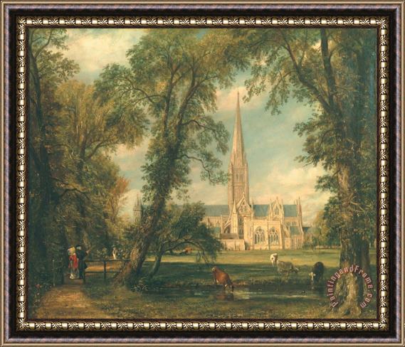 John Constable Salisbury Cathedral from the Bishop's Grounds Framed Painting