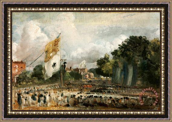 John Constable The Celebration in East Bergholt of The Peace of 1814 Concluded in Paris Between France And The Allied Powers Framed Print