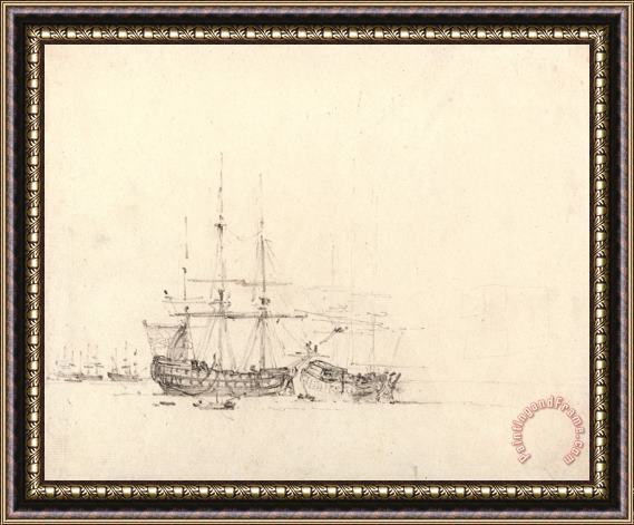 John Constable Two Ships at Anchor Framed Print
