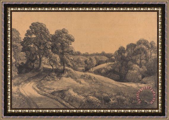 John Constable Wooded Slope with a Receding Road Framed Print