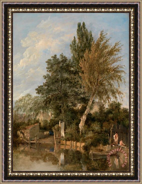 John Crome Boys Bathing on The River Wensum, Norwich Framed Print