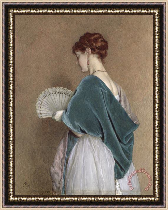 John Dawson Watson Woman with a Fan Framed Painting