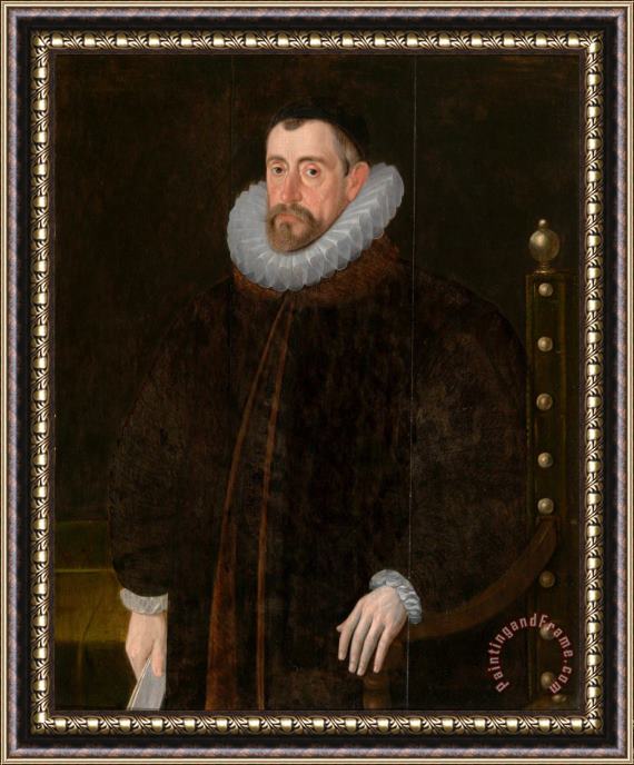 John de Critz Sir Francis Walsingham Framed Painting