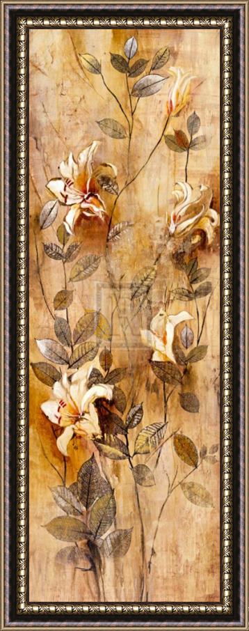 John Douglas Candlelight Lilies I Framed Painting