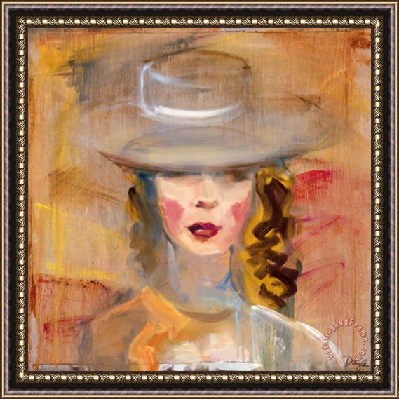 John Douglas Woman with Hat I Framed Painting