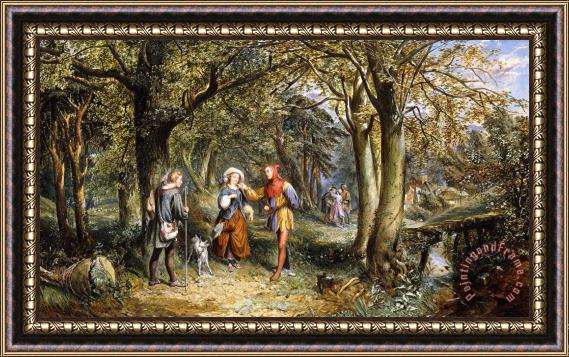 John Edmund Buckley A Scene From As You Like It Rosalind Celia And Jacques In The Forest Of Arden Framed Print