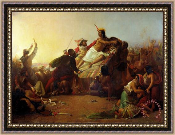 John Everett Millais Pizarro Seizing The Inca of Peru Framed Painting