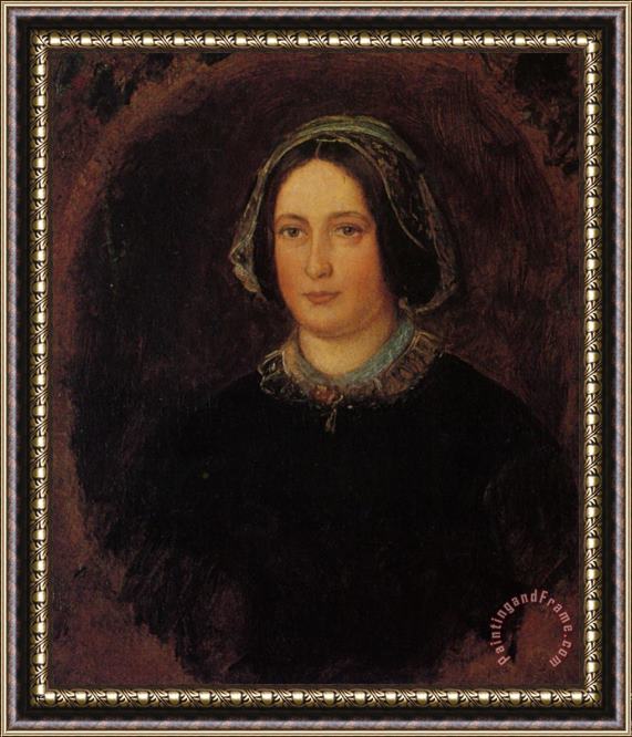 John Everett Millais Portrait of Mrs William Evamy The Artists Aunt Framed Painting