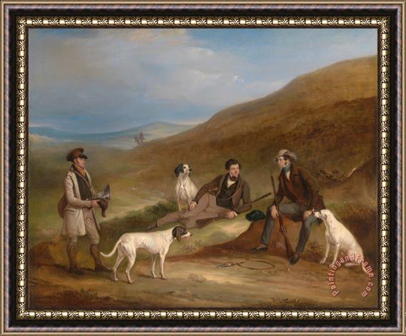 John Ferneley Edward Horner Reynard And His Brother George Grouse Shooting at Middlesmoor, Yorkshire, with Their G Framed Print
