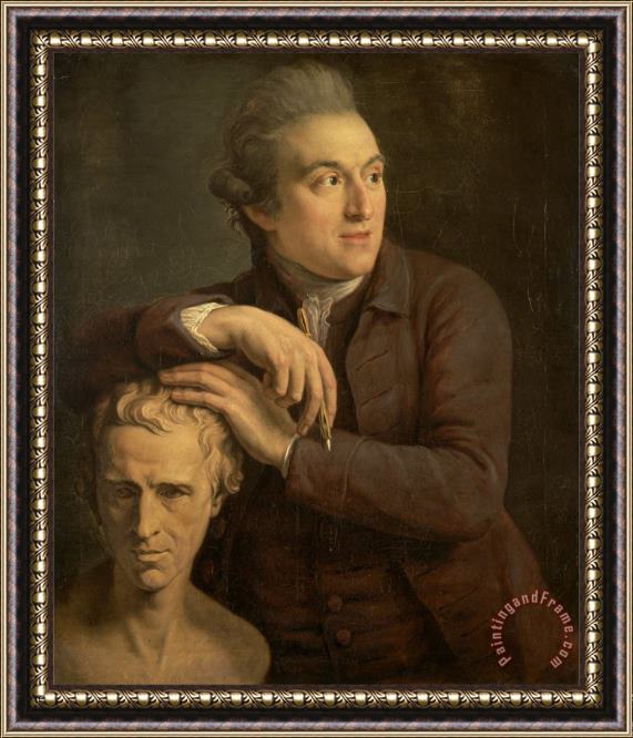 John Francis Rigaud Joseph Nollekens with His Bust of Laurence Sterne Framed Painting