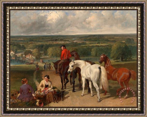 John Frederick Herring Exercising The Royal Horses Framed Painting