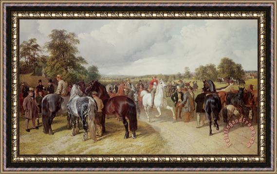 John Frederick Herring Snr English Horse Fair On Southborough Common Framed Painting