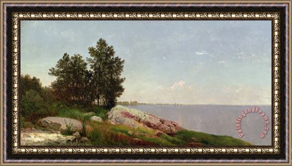 John Frederick Kensett Long Island Sound at Darien Framed Painting