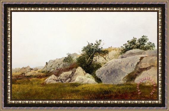 John Frederick Kensett Rocky Landscape Framed Print