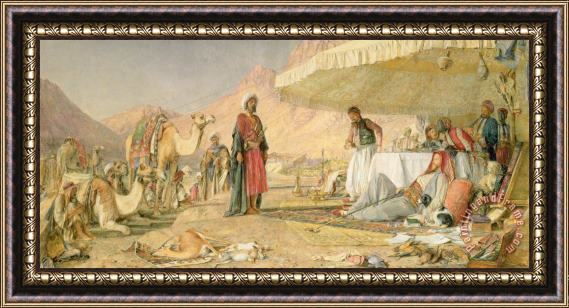 John Frederick Lewis  A Frank Encampment in the Desert of Mount Sinai Framed Painting