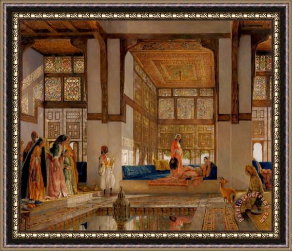 John Frederick Lewis A Lady Receiving Visitors (the Reception) Framed Painting