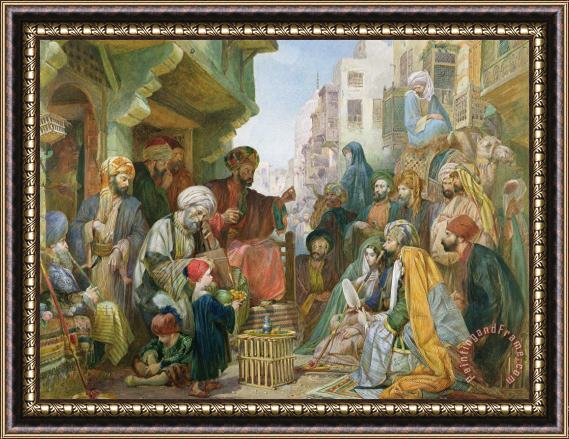 John Frederick Lewis A Street In Cairo Framed Painting