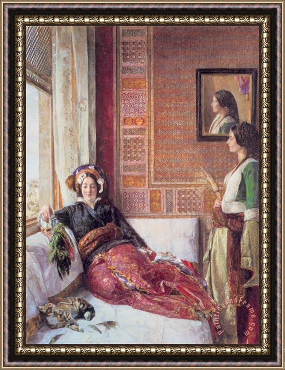 John Frederick Lewis Harem Life in Constantinople Framed Painting