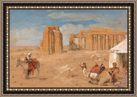 John Frederick Lewis The Ramesseum at Thebes Framed Painting