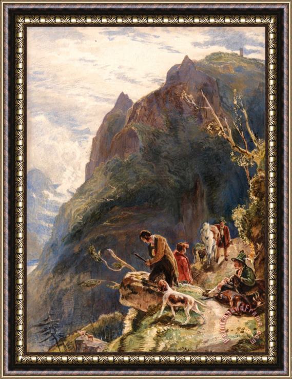 John Frederick Lewis Tyrolese Hunters Framed Painting