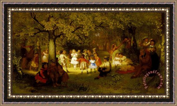 John George Brown Picnic Party in The Woods Framed Painting