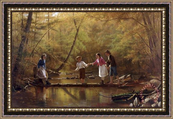 John George Brown The Country Gallants Framed Painting